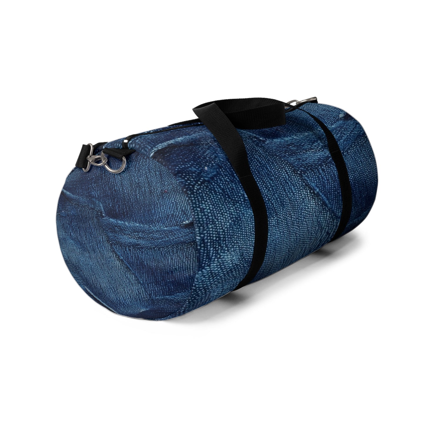 Dark Blue: Distressed Denim-Inspired Fabric Design - Duffel Bag