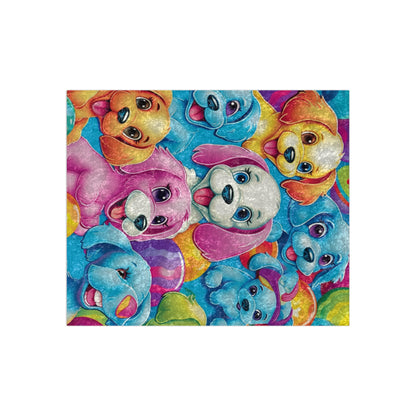 Happy Puppy & Dog Design - Vivid and Eye-Catching - Crushed Velvet Blanket