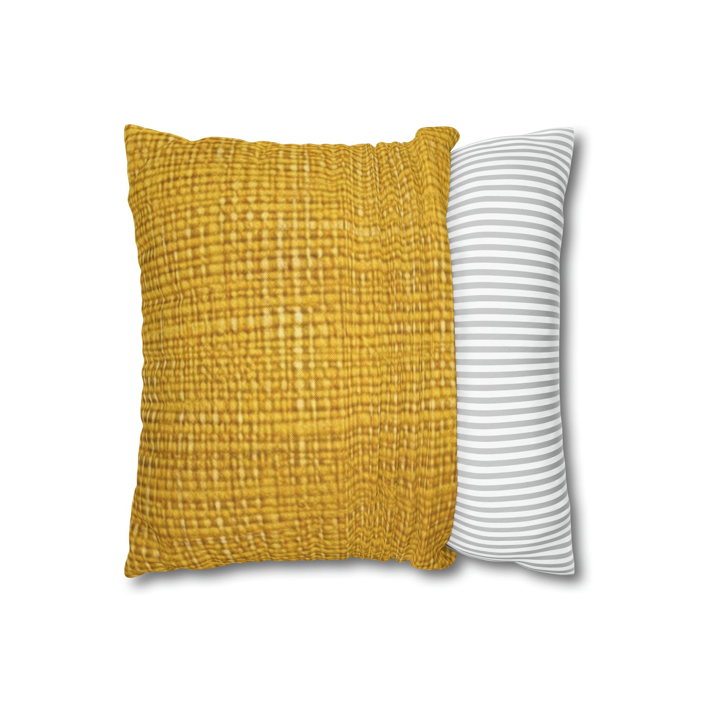 Radiant Sunny Yellow: Denim-Inspired Summer Fabric - Spun Polyester Square Pillow Case