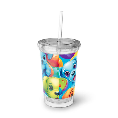 Happy Puppy & Dog Design - Vivid and Eye-Catching - Suave Acrylic Cup