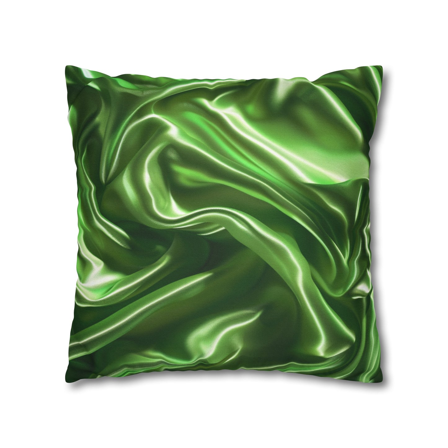 Green Silk, Spun Polyester Square Pillowcase