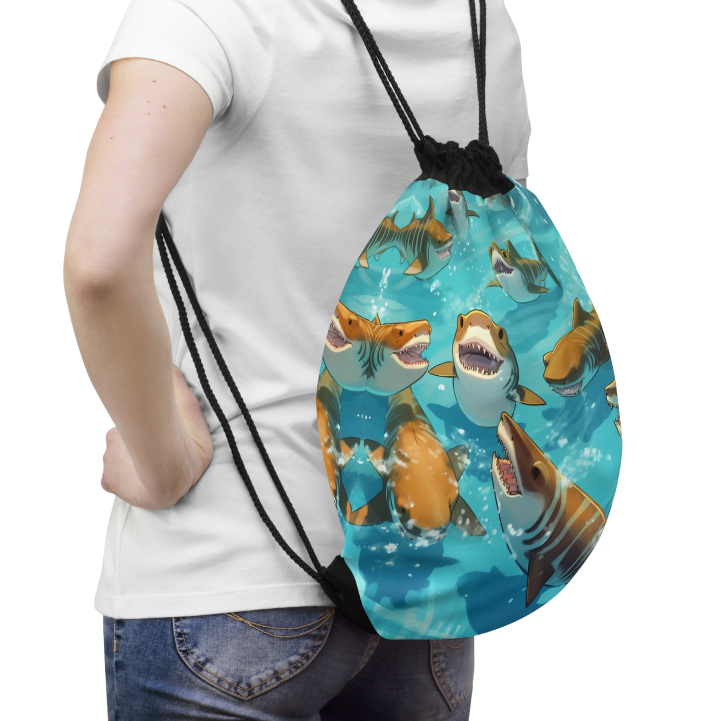 Tiger Shark: Ocean Marine Wildlife - Underwater - Drawstring Bag