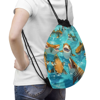 Tiger Shark: Ocean Marine Wildlife - Underwater - Drawstring Bag