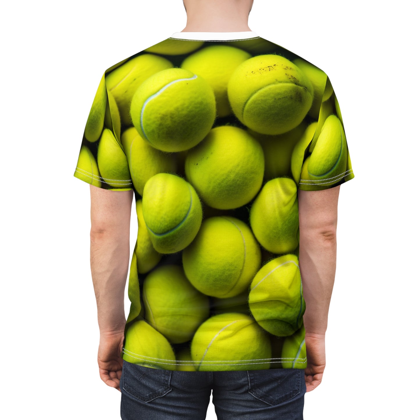 Tennis Ball Sport: Athlete Court Action, Rally & Serve - Unisex Cut & Sew Tee (AOP)