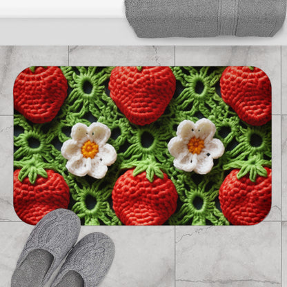 Strawberry Field Crochet - Forever Forest Greens - Fruit Berry Harvest Crop - Bath Mat