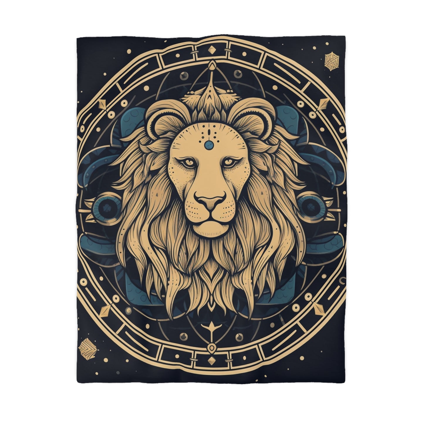 Signo del zodiaco Leo - Constelación cósmica del arte de la astrología del círculo místico - Funda nórdica de microfibra 