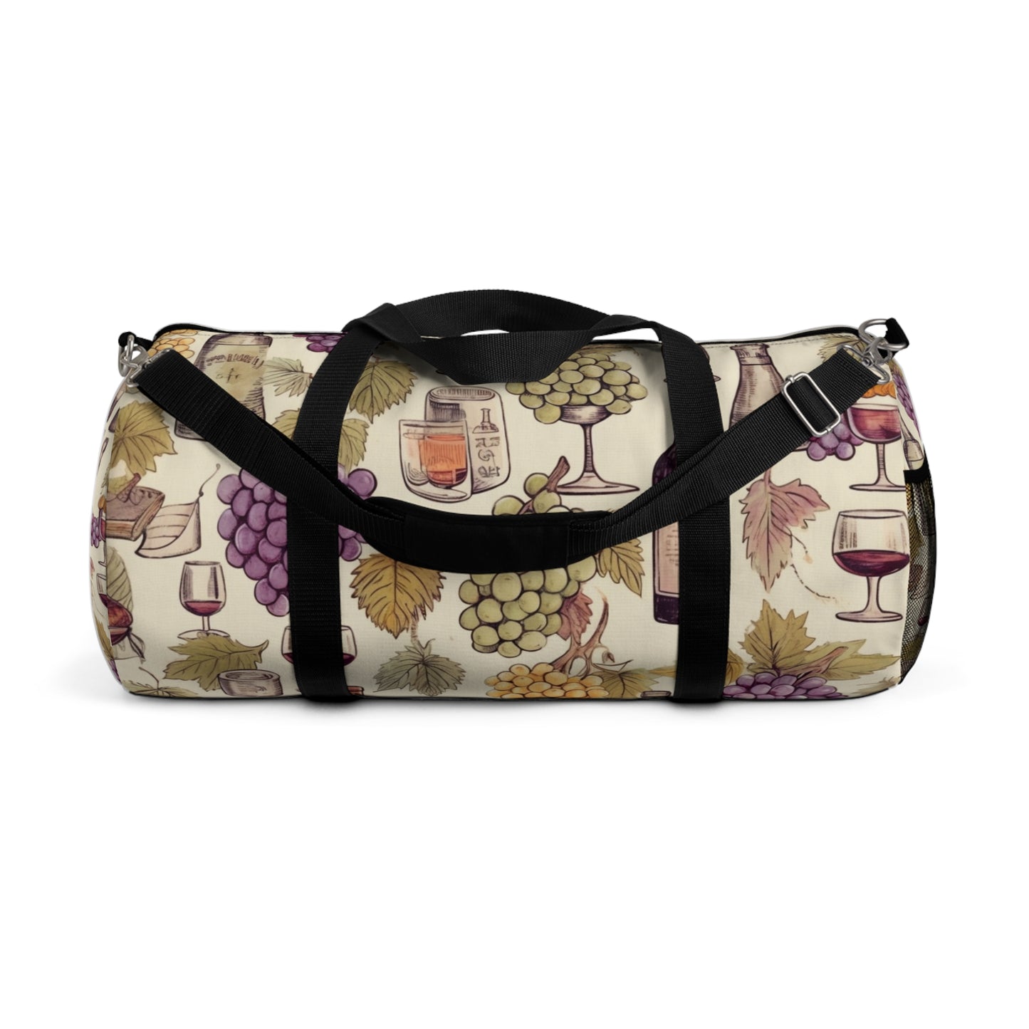 Wine Lovers Theme: Varieties of Wine, Grapes & Vineyards Design Duffel Bag