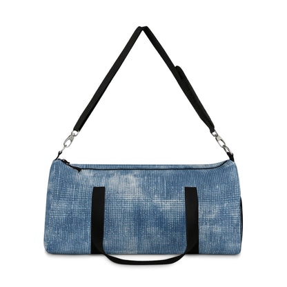 Faded Blue Washed-Out: Denim-Inspired, Style Fabric - Duffel Bag