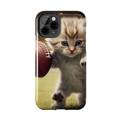 Football Kitty Fantasy: Feline Cat American Sport Quarterback - Tough Phone Cases