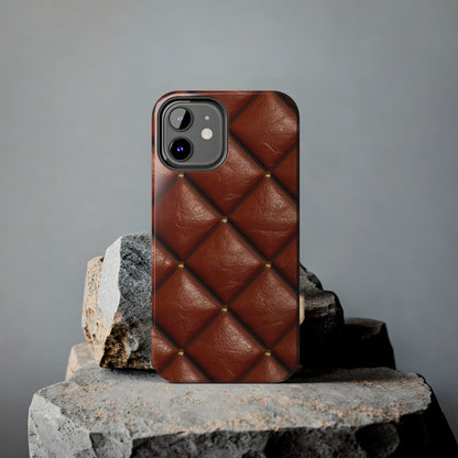 Brown Leather Cognac Pattern Rugged Durable Design Style - Tough Phone Cases