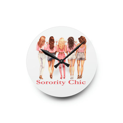 Sorority Chic Acrylic Wall Clock