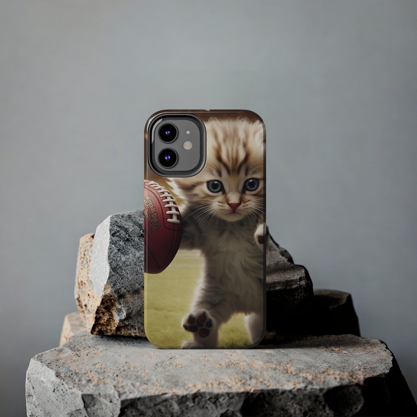 Football Kitty Fantasy: Feline Cat American Sport Quarterback - Tough Phone Cases