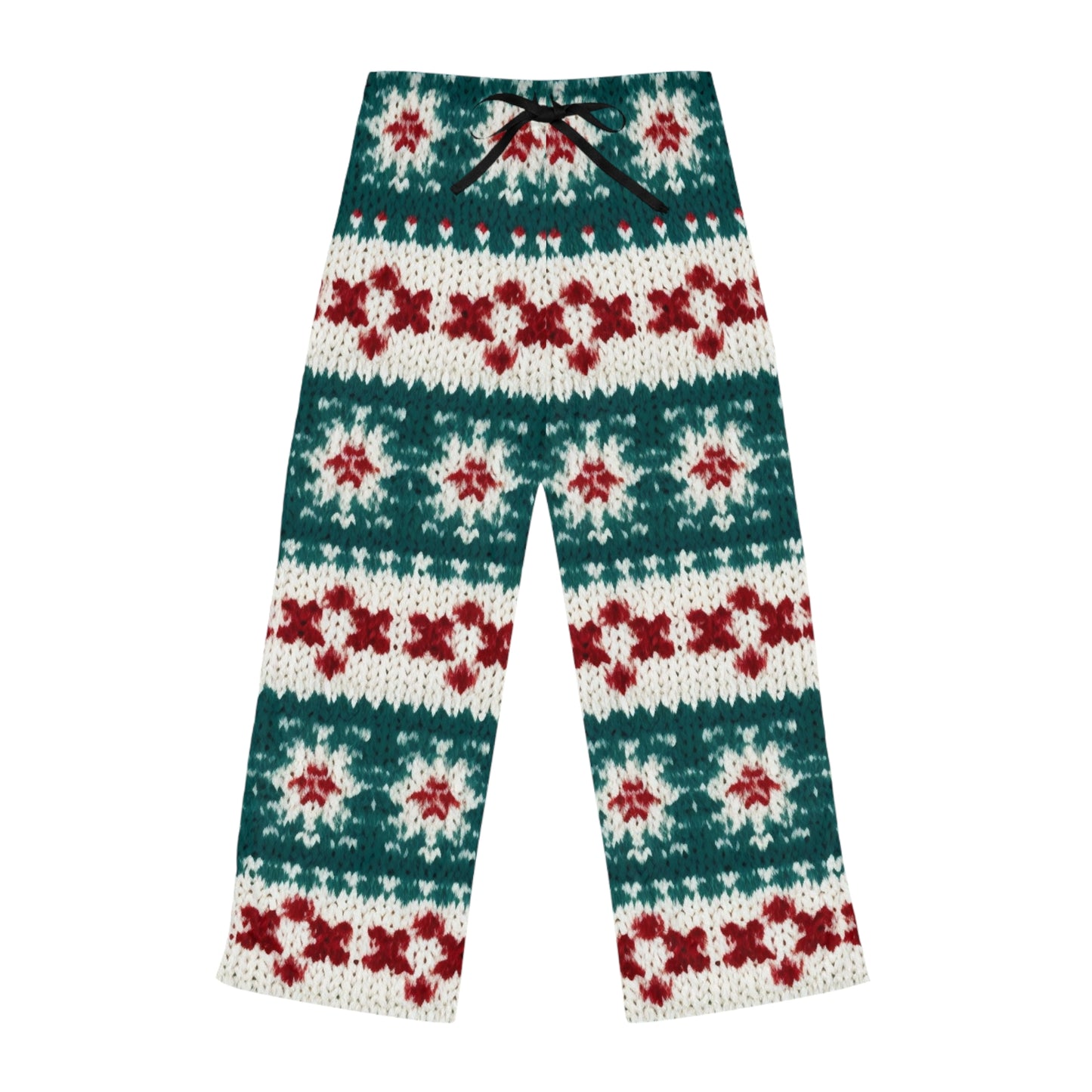 Vacaciones de ganchillo de punto navideño, patrón festivo de Navidad, temporada de invierno - Pantalones de pijama para mujer (AOP)