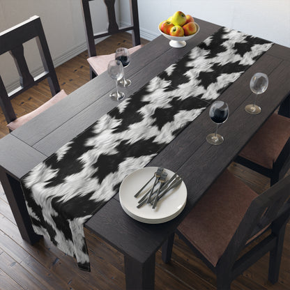 Cowhide on Hair Leather - Black and White - Designer Style - Table Runner (Cotton, Poly)