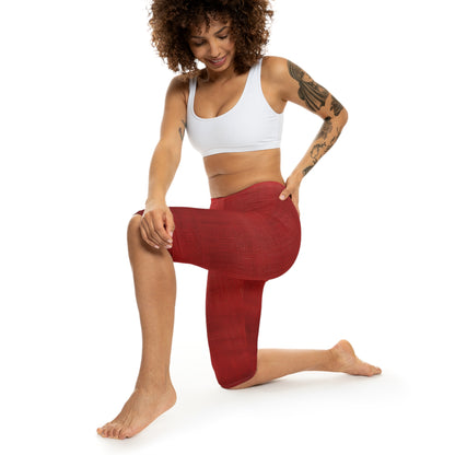 Juicy Red Berry Blast: Denim Fabric Inspired Design - Women’s Capri Leggings (AOP)