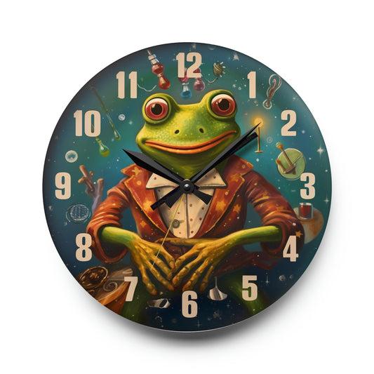 Happy Frog Acrylic Wall Clock