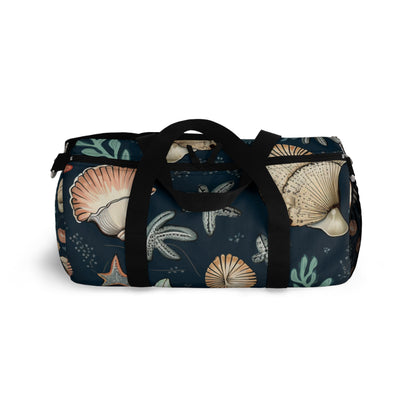 Hand-Drawn Seashells & Starfish Marine-Inspired Pattern Duffel Bag