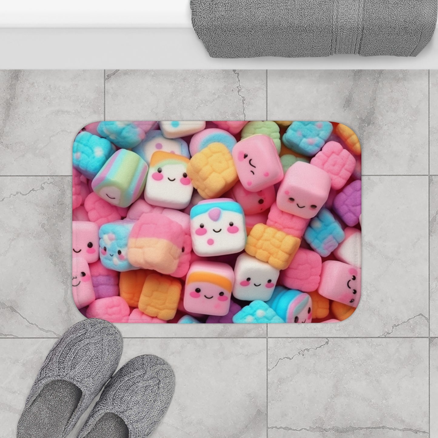 Dulces de anime kawaii: adorables dulces japoneses mágicos - Alfombra de baño