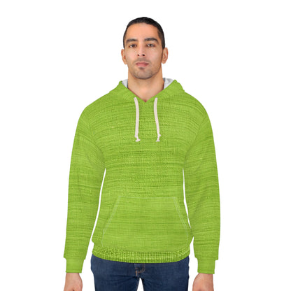 Lush Grass Neon Green: Denim-Inspired, Springtime Fabric Style - Unisex Pullover Hoodie (AOP)