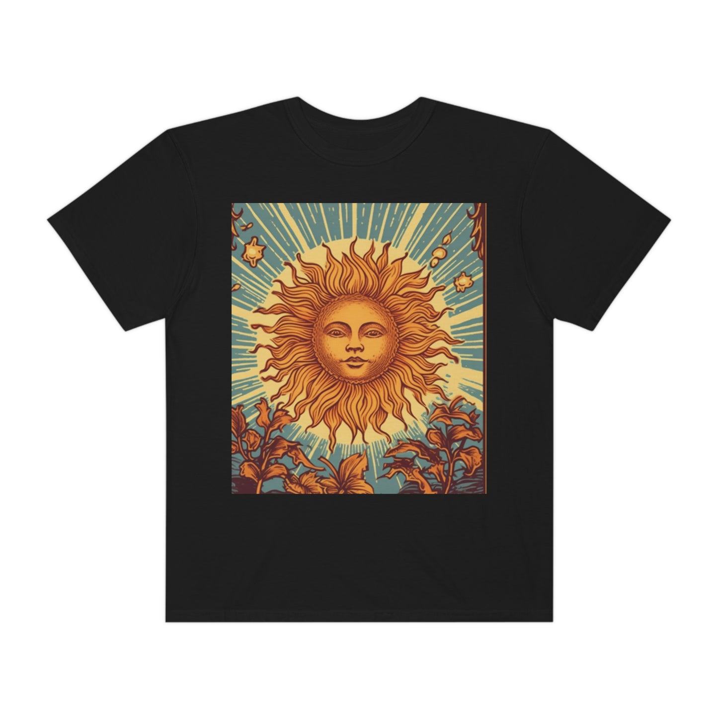 Sun Tarot Card Symbol of Growth, Life, and Radiance - Unisex Garment-Dyed T-shirt