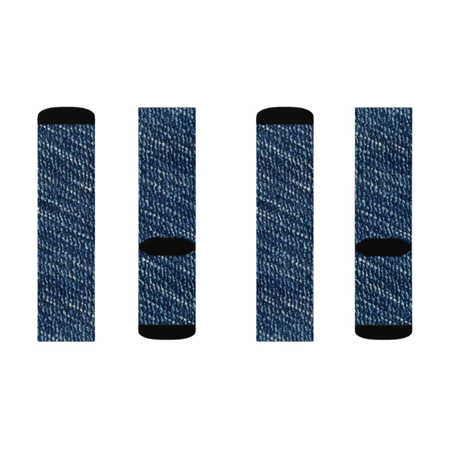 Denim-Inspired Design - Distinct Textured Fabric Pattern - Sublimation Socks