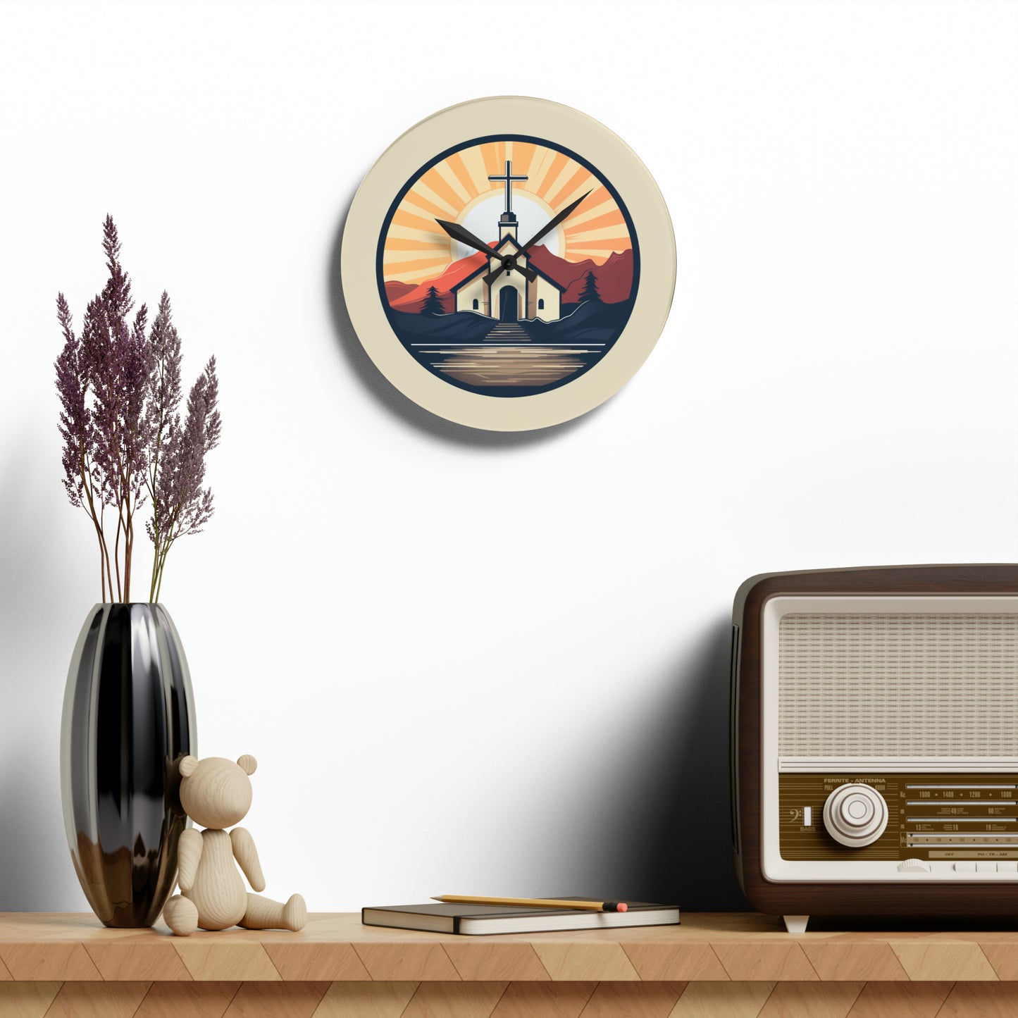 Classic Christian Church Faith Style Acrylic Wall Clock