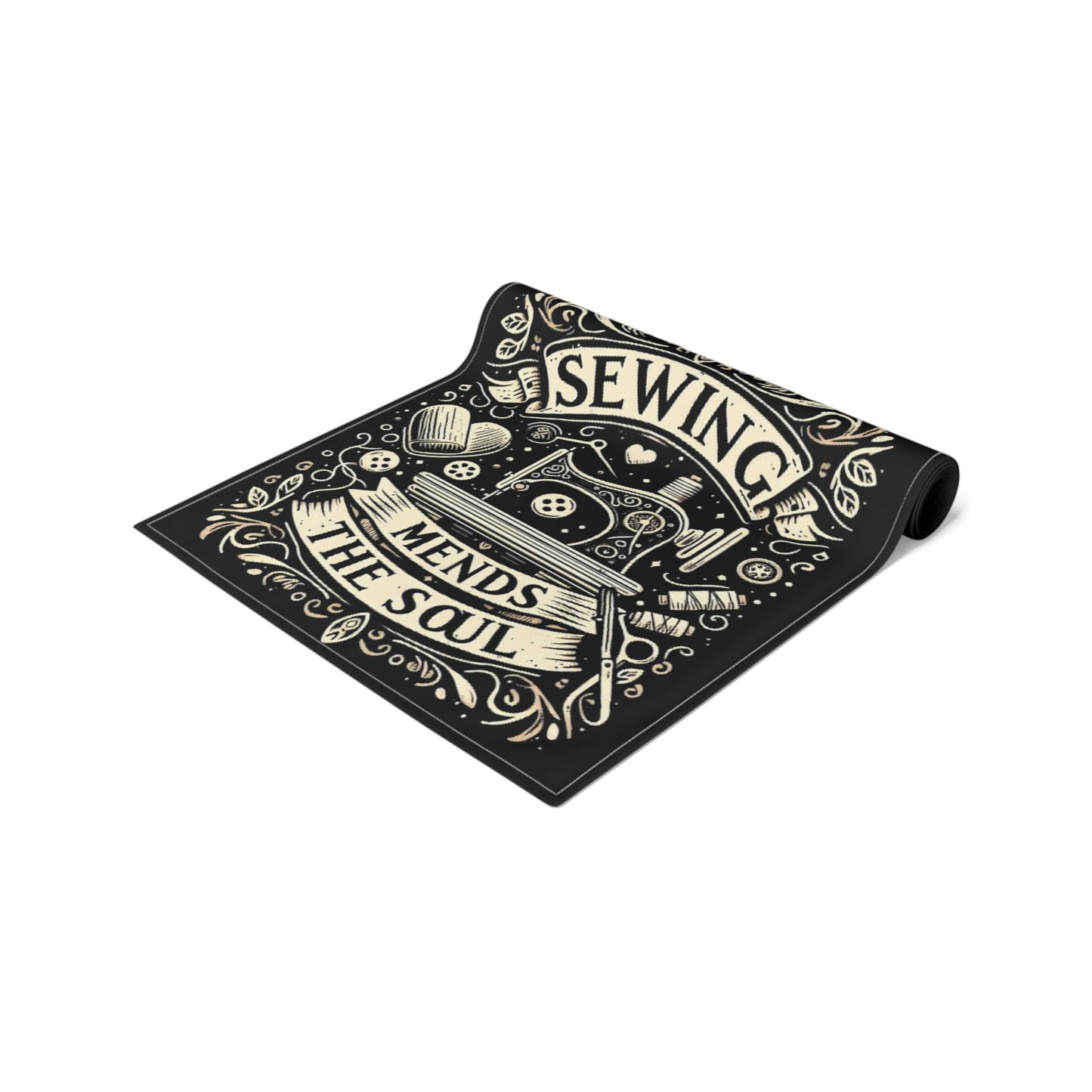 Classic Sewing Machine - Sewing Mends the Soul - Table Runner (Cotton, Poly)