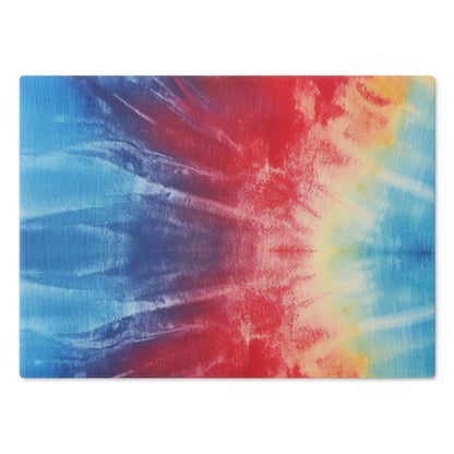 Rainbow Tie-Dye Denim: Vibrant Multi-Color, Fabric Design Spectacle - Cutting Board