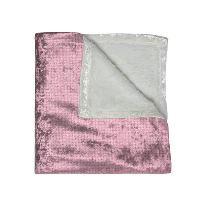 Blushing Garment Dye Pink: Denim-Inspired, Soft-Toned Fabric - Crushed Velvet Blanket