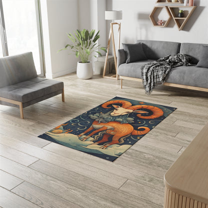 Capricorn Zodiac Children's Book Style Humorous Design - Dobby Rug