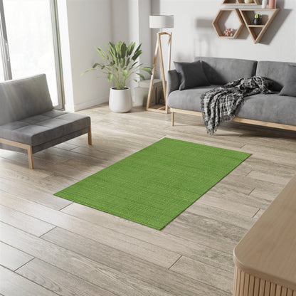 Olive Green Denim-Style: Seamless, Textured Fabric - Dobby Rug