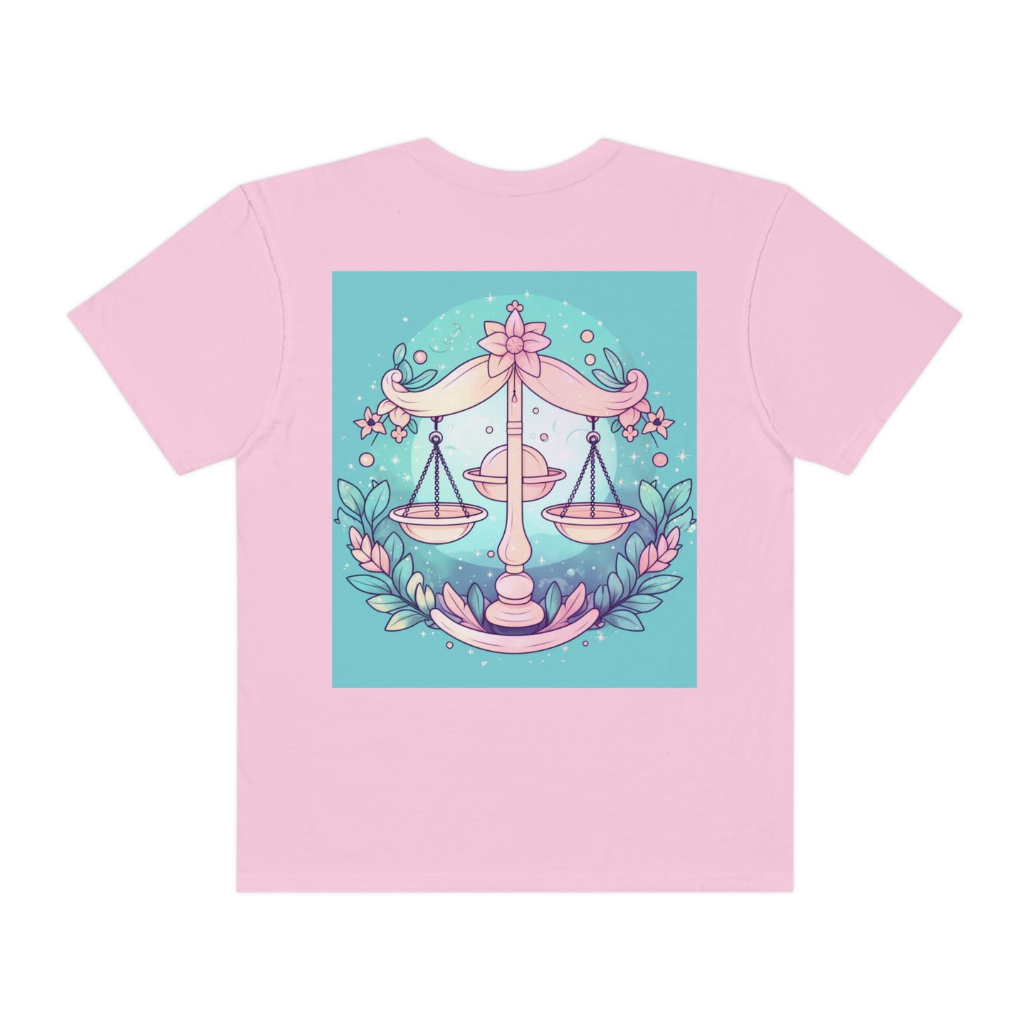 Libra Astrology - Soft Lighting & Pastel Zodiac Sign Symbol - Unisex Garment-Dyed T-shirt