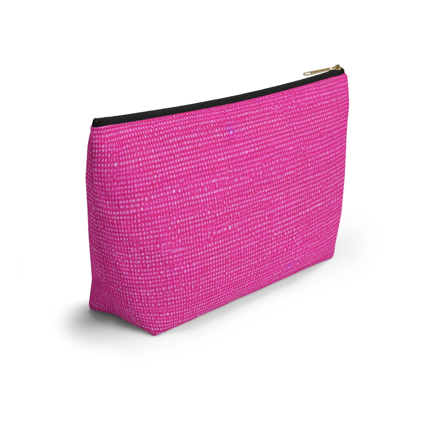 Hot Neon Pink Doll Like: Denim-Inspired, Bold & Bright Fabric - Accessory Pouch w T-bottom