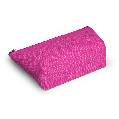 Hot Neon Pink Doll Like: Denim-Inspired, Bold & Bright Fabric - Accessory Pouch w T-bottom