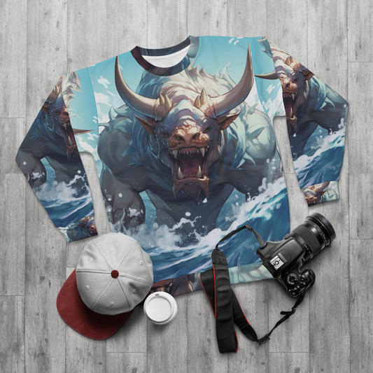 Bull Shark Fusion: Water Fantasy - Hybrid Ocean Marine Animal - Unisex Sweatshirt (AOP)