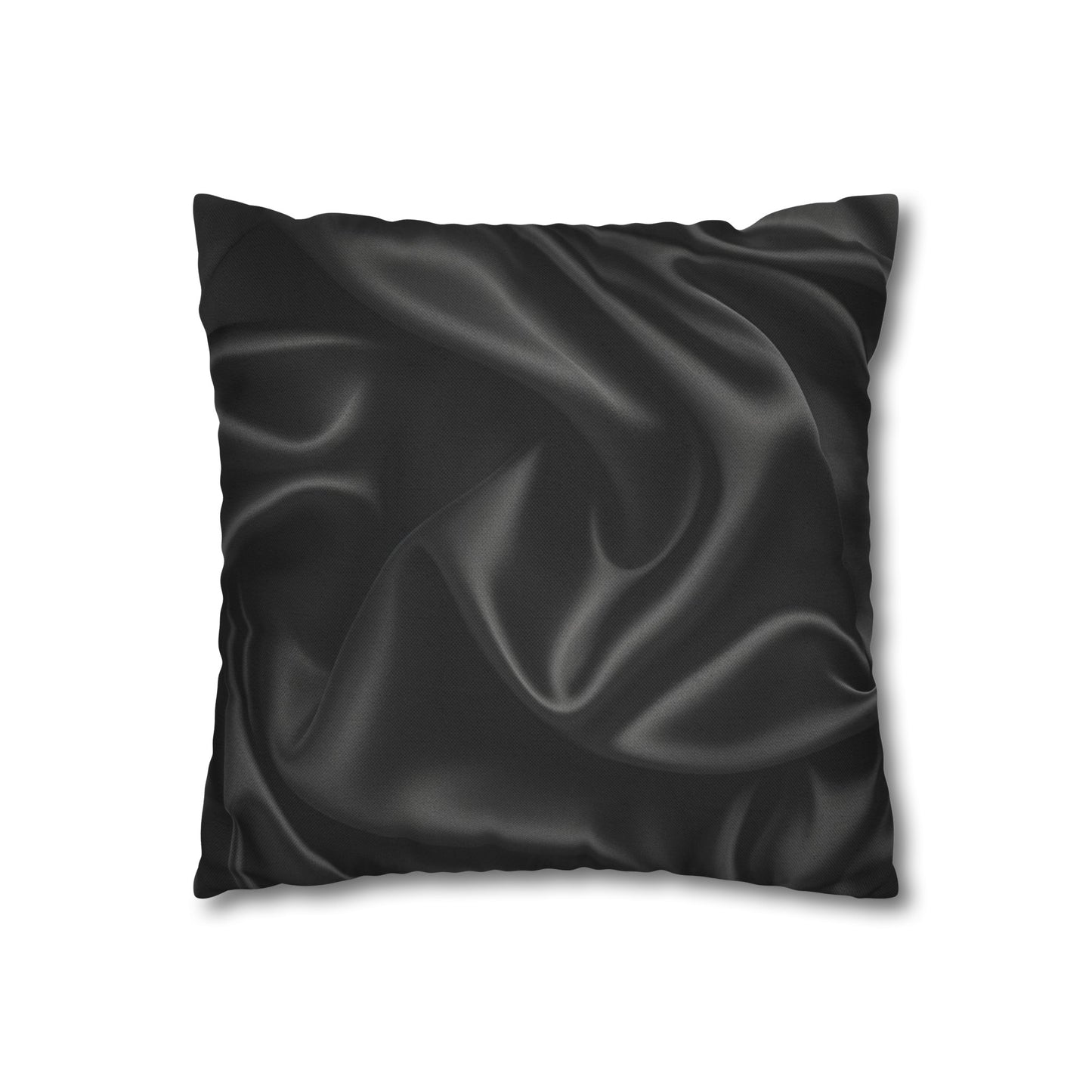 Black Silk, Spun Polyester Square Pillowcase