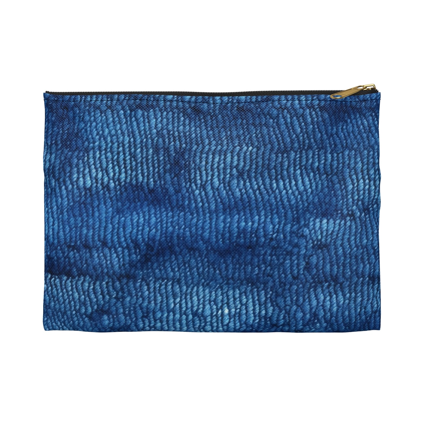 Blue Spectrum: Denim-Inspired Fabric Light to Dark - Accessory Pouch