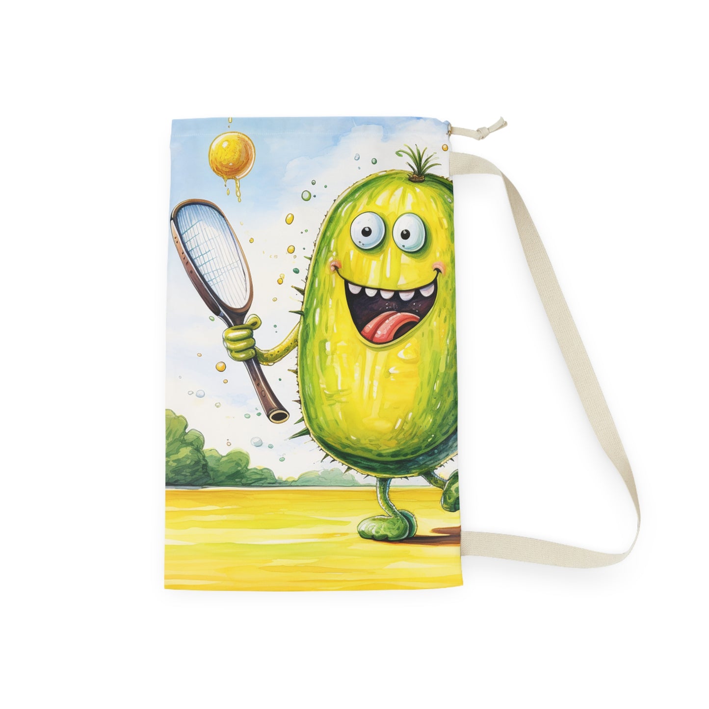 Pickleball Sport: Athletic Pickle Playing Game with Net and Paddle - Laundry Bag