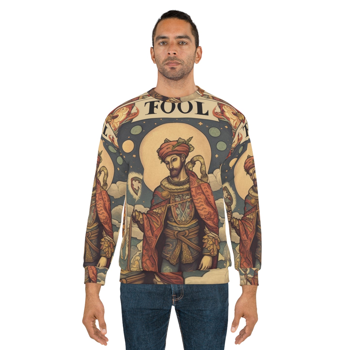 Tarot Expresivo - Símbolo de lectura artística de la carta 'El Loco' - Sudadera unisex (AOP) 