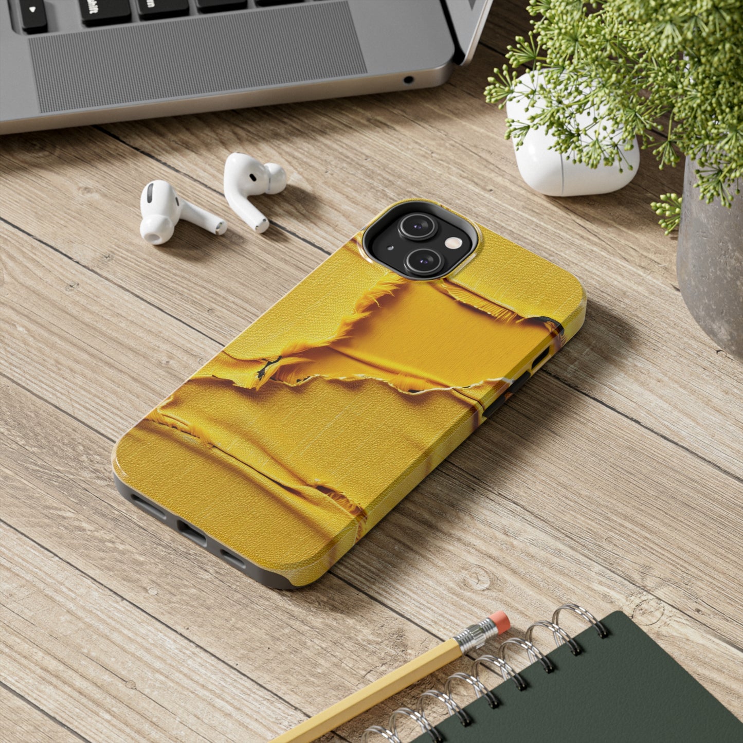 Banana Yellow Lemon: tela desgastada y atrevida inspirada en la mezclilla - Fundas resistentes para teléfonos