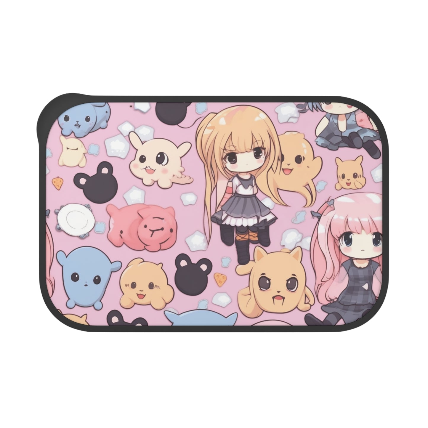 Kawaii Anime Girls: Cute and Adorable Manga Inspired Design - PLA Bento Box with Band and Utensils