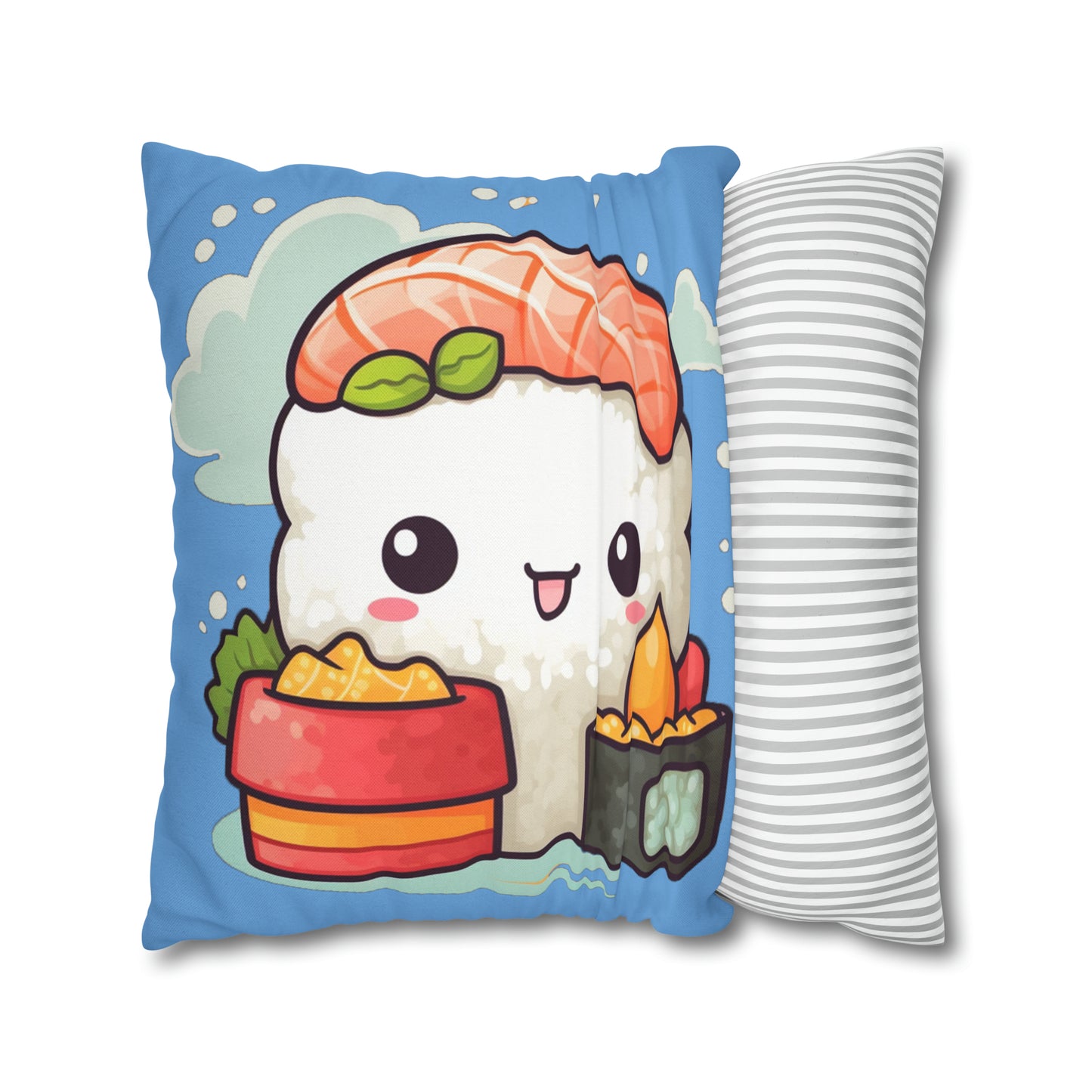 Anime Sushi - Japanese Cute kawaii - Otaku Gift - Spun Polyester Square Pillow Case