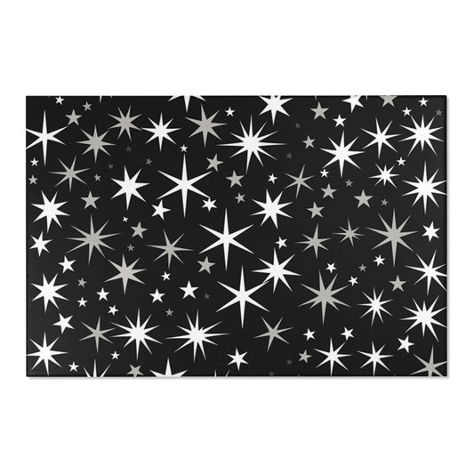 Mid Century Modern Atomic Starburst - Streamlined Minimal Stars - Area Rugs