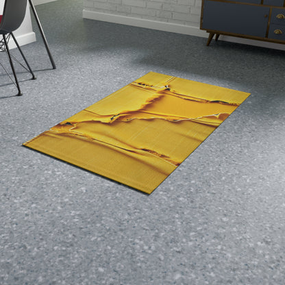 Banana Yellow Lemon: Bold Distressed, Denim-Inspired Fabric - Dobby Rug