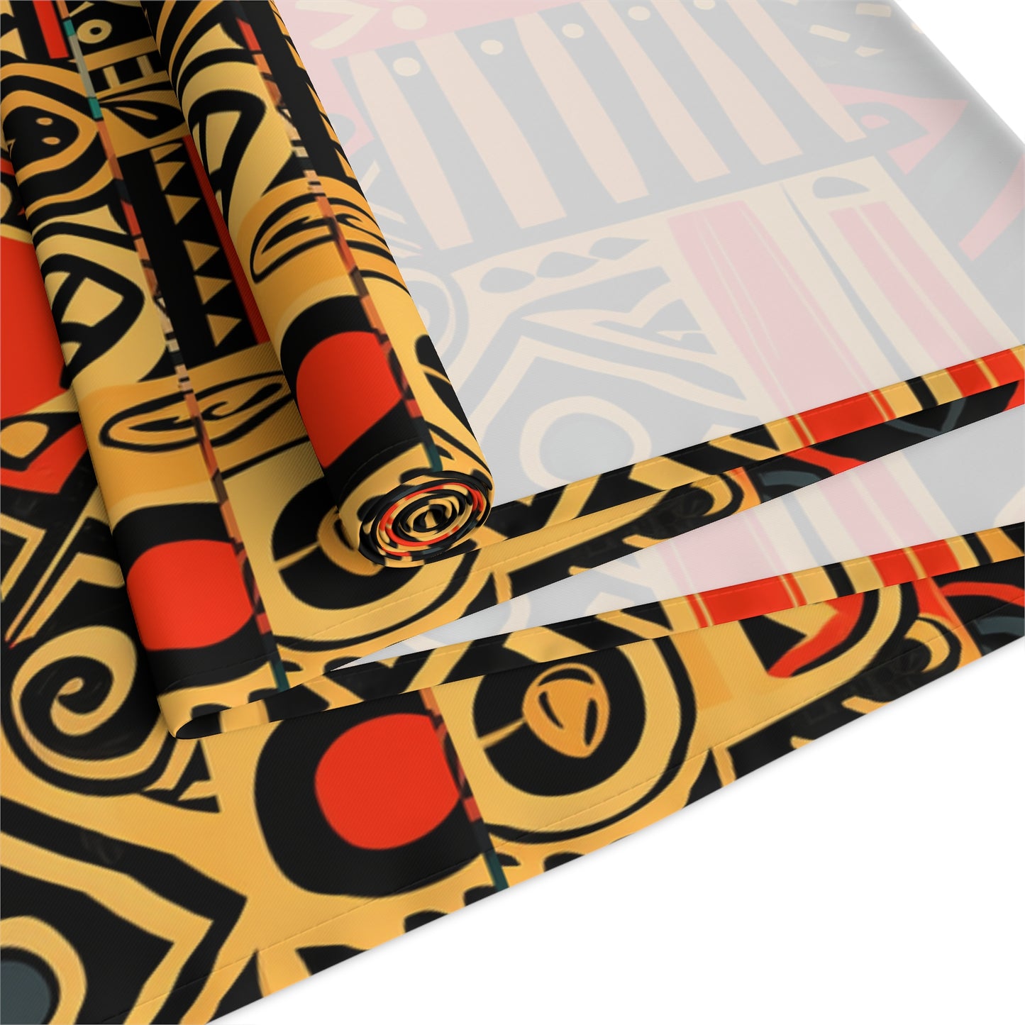 Tribal Art-Inspired Abstract Symbols, Heritage - Table Runner (Cotton, Poly)