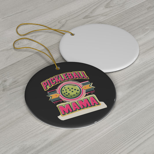 Pickleball Mama Retro Badge - Casual Graphic with Classic Emblem - Bold & Playful Design for Sporty Moms - Ceramic Ornament, 4 Shapes