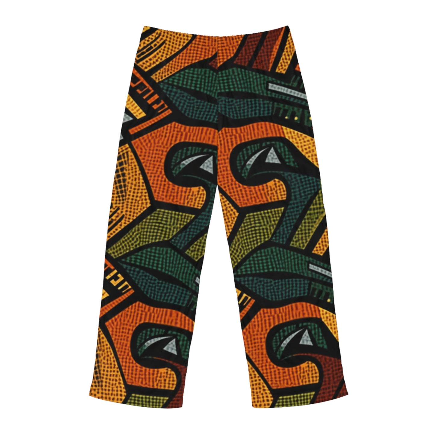 1960-1970s Style African Ornament Textile - Bold, Intricate Pattern - Men's Pajama Pants (AOP)