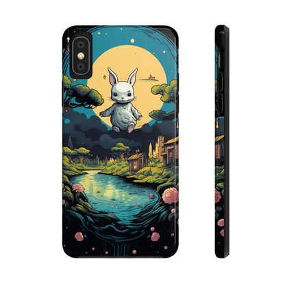 White Rabbit Mystery Psychedelic Fantasy Anime Cartoon Bunny - Tough Phone Cases