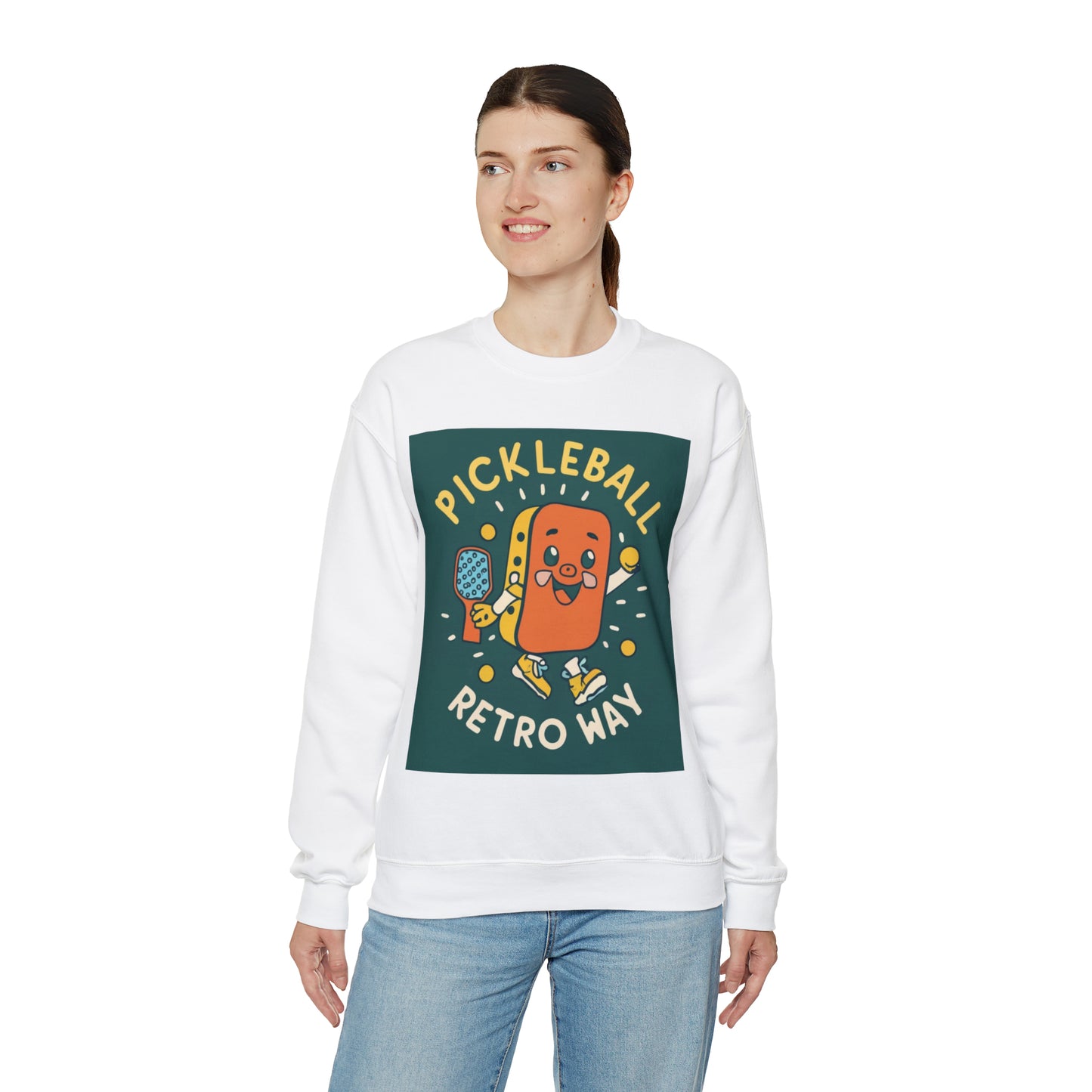 Retro Pickleball - Regalo deportivo - Sudadera unisex Heavy Blend™ Crewneck