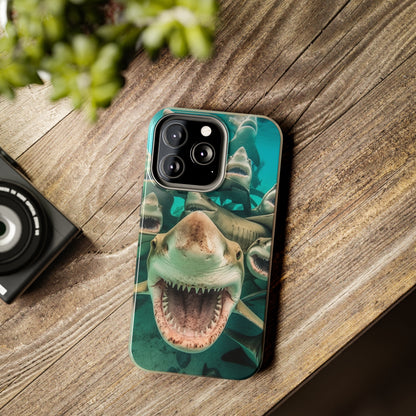 Laughing Lemon Sharks: Joyful Sea Jaws Ocean Deep - Tough Phone Cases